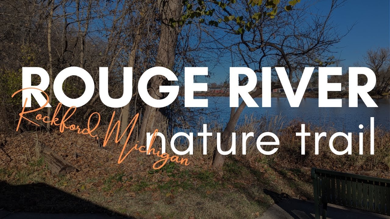 Rouge River Nature Trail, Sunny Fall Walk | Full Hike POV | Hiking ASMR, Nature ASMR | Rockford, MI