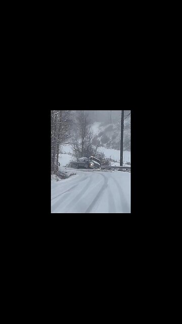 Bad Day for Tow Truck Trying to Rescue Another Vehicle Stuck in the Snow in Brown Co, Indiana