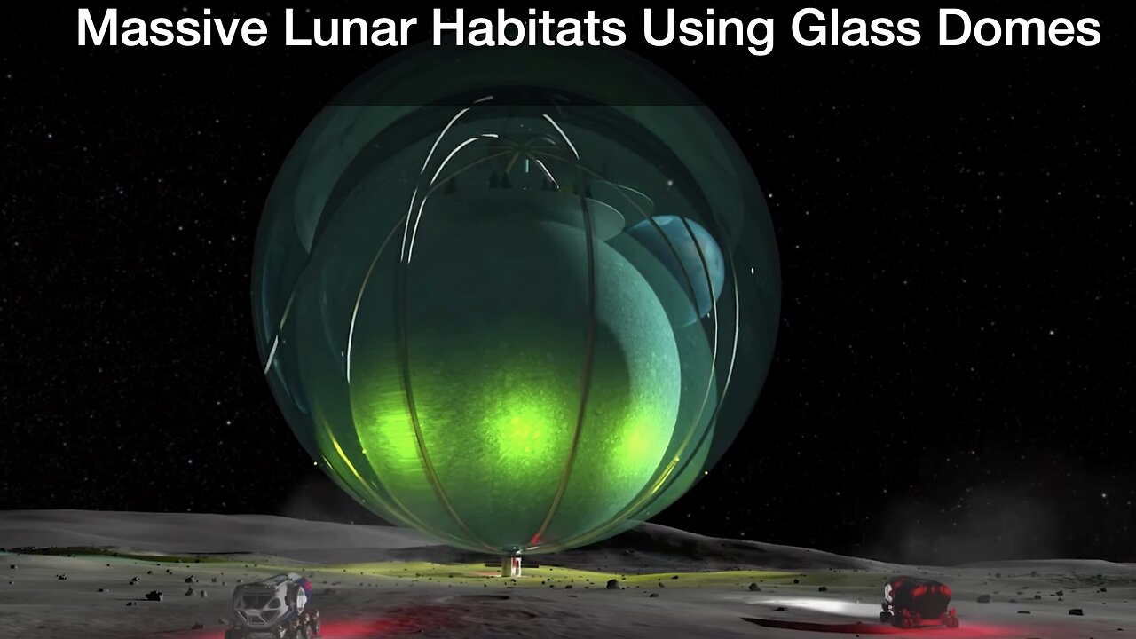 Massive Lunar Habitats Using Glass Domes
