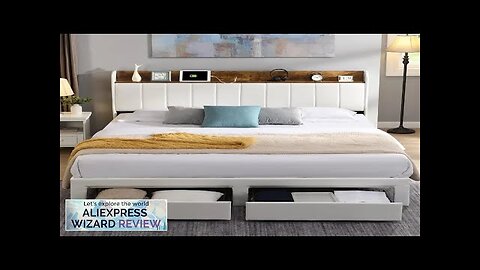 Upholstered Bed Frame King Size With Headboard Under Bed Storage No Box Review