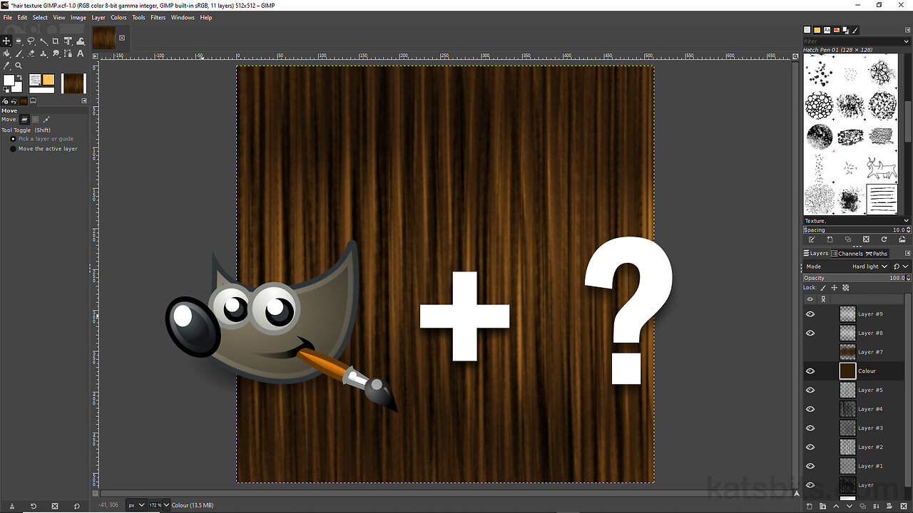 GIMP - Easily Paint Hair Texture