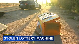 California Lottery vending machine stolen and dumped on the side of the road