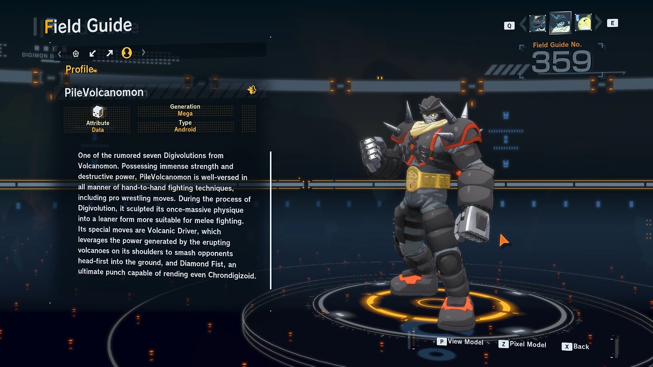 pilevolcanomon all digivolution/de-digivolution/profile Digimon Story Time Stranger