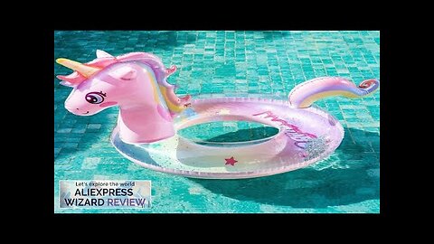 Clear Sequined Inflatable Swimming Ring Water Mattress Glitter Unicorn Summer Pool Toys Review