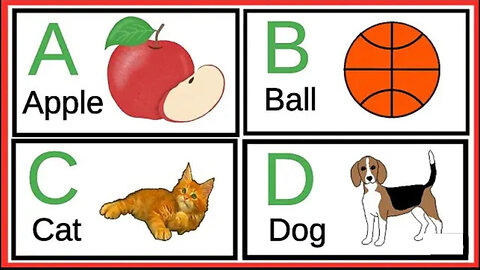 ABCD Learn English Alphabets A to Z with pictures and video clips | A for Apple | B for Ball