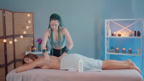 Incredible ASMR Relaxing Back Massage by Anna to Master Olga 