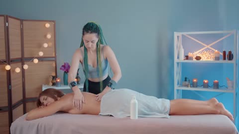 Incredible ASMR Relaxing Back Massage by Anna to Master Olga