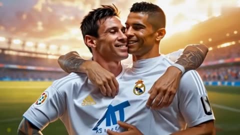 "Unity of Legends: Messi and Ronaldo Embrace"