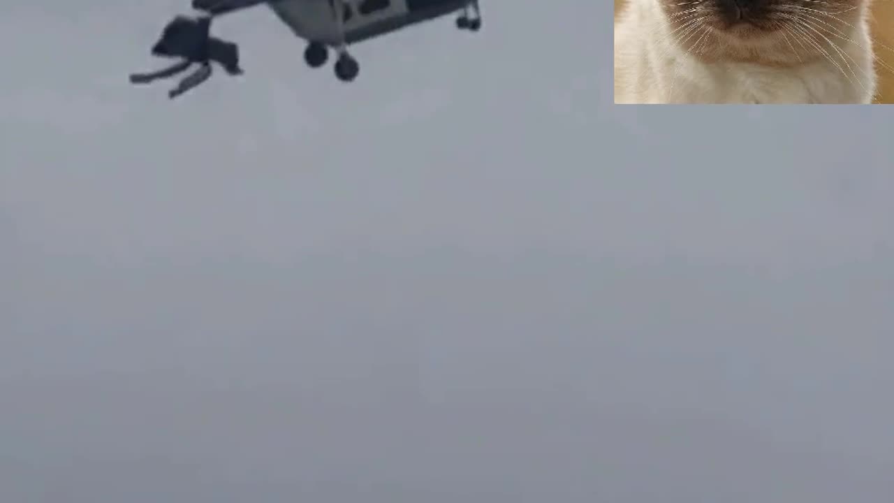 The moment of the helicopter crash