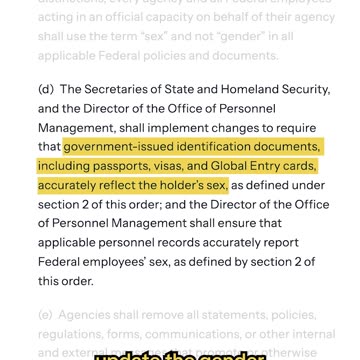 President Donald Trump issued an executive order- recognize only two genders: male and female.