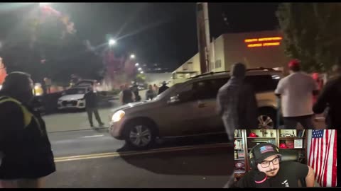 #Tommy #Threaten Last Night By #Thug Driving By At The #Portland #ANTIFA #ICE #Protest