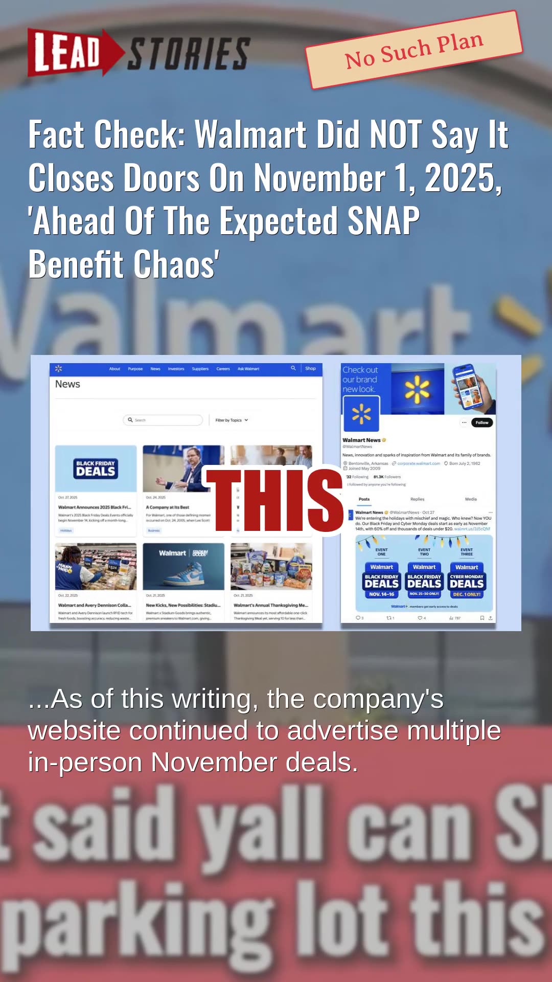 Fact Check: Walmart Did NOT Say It Closes Doors On November 1, 2025, Ahead Of...SNAP Benefit Chaos