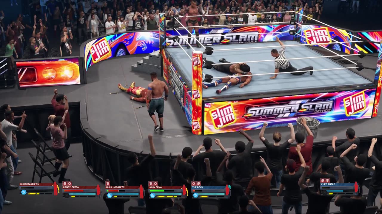 WWE 2K24 - The Rock & Roman Reigns Vs Triple H & Stone Cold EXTREME RULES MATCH (PS5)