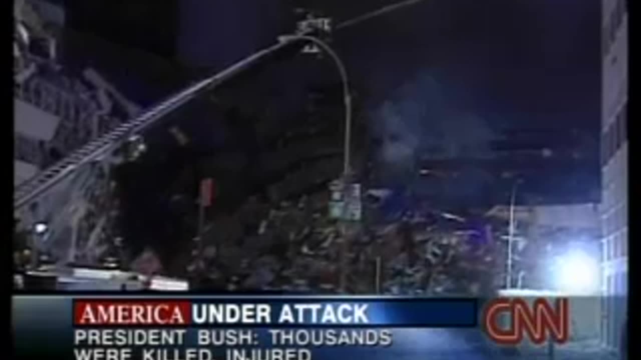 911 WTC 7 Aftermath Debris Pile Removal 500 - 530 am Sept 12 CNN (1)