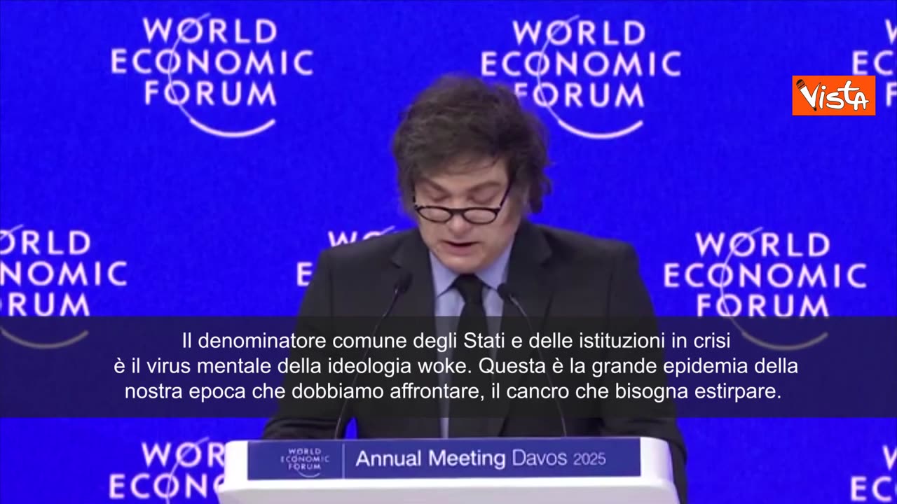 Milei a Davos 2025:'L'ideologia woke dei sodomiti LGBTQ è un cancro da estirpare' sempre detto da anni che la sodomia LGBTQ era un peccato e chi la promuoveva erano massoni,ebrei,pagani e altri appunto