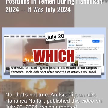 Fact Check: Video Does NOT Show Israeli Air Strike On Houthi Positions In Yemen During Hannukah 2024