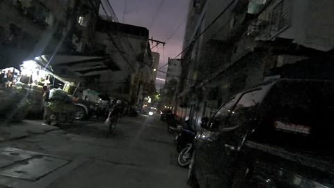 Evening Scene on Guerrero Street in Ermita, Manila City, Philippines
