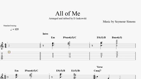 How to play All of Me on guitar