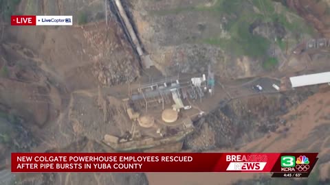A pipe burst near a hydropower facility in Yuba County has prompted evacuations
