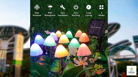 Pellimo Set of 12pcs Mushroom Solar Garden Lights