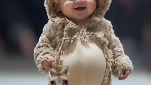 Cute baby animal fashion show🦙#cutebaby #cute #babyfasion #babyshow #aibaby #aifashionshow