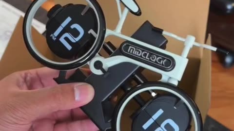 Flip Table Clock Creative Bicycle Shape Decor Clock 