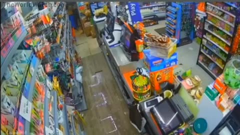 The shopkeeper picks up a shovel and things get really interesting LOL