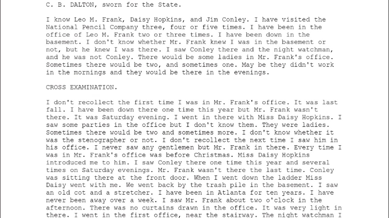 C B DALTON, Sworn In For The State, 32nd To Testify