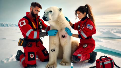 Rescuers saved a mother polar bear injured by millions of barnacles just in time.