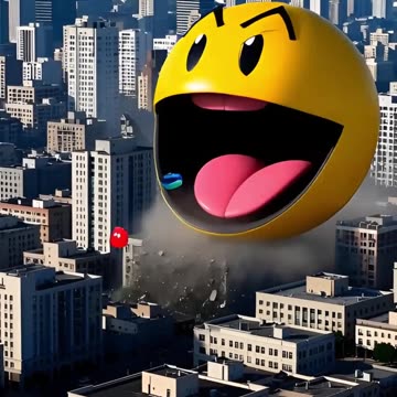 Mind-Blowing Giant Pac-Man Terrorizing Downtown