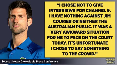 Djokovic Responds after Skipping Interview at Australian Open 2025 _ Tennis News
