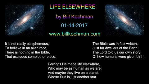 LIFE ELSEWHERE -- an original song by Bill Kochman.