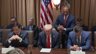 President Donald J. Trump's first cabinet meeting opens with a prayer!