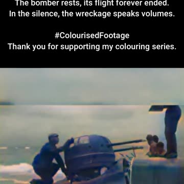 A Fallen Giant Japanese Troops Loot Bomber Wreck #ColourisedHistory