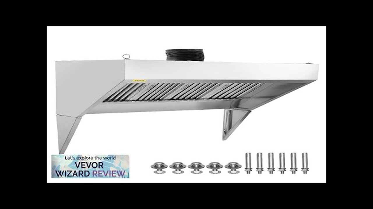 VEVOR Commercial Exhaust Hood 8FT Food Truck Hood Exhaust 201 Stainless Steel Review