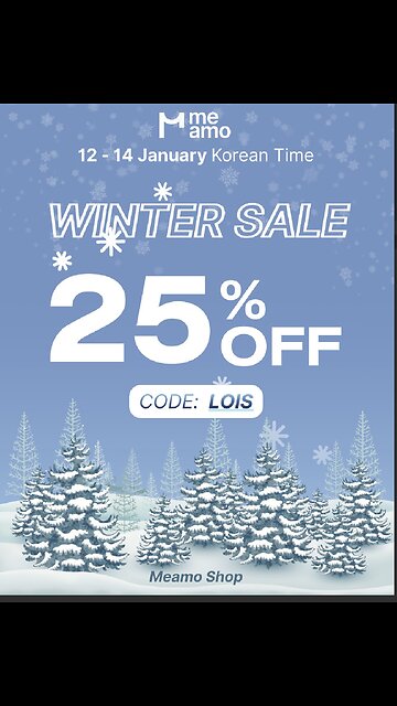 Winter Sale 25% off Meamoshop January 12-14 discount code LOIS ❤️
