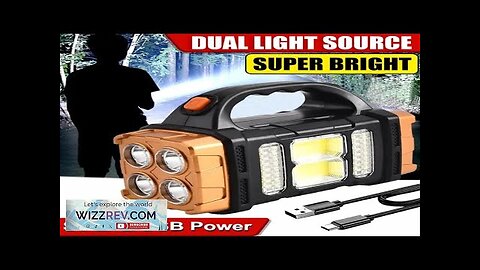 Portable Powerful USB Rechargeable Flashlight Solar LED Light With COB Work Light Review