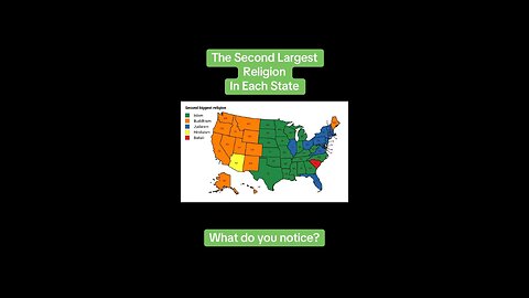 The second largest religion of each state What do you notice?