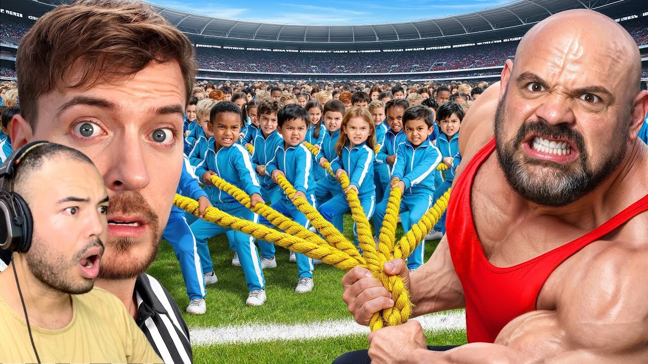 Kalkazian react MrBeast | 100 Kids Vs World's Strongest Man!