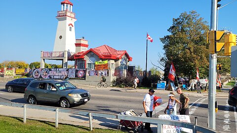 2025 10 04 Port Credit protest, Happy Bday Artur