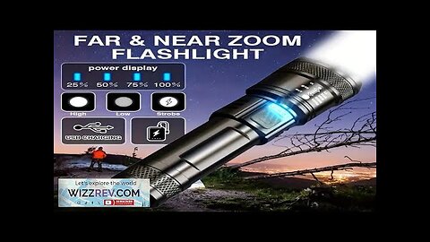 Telescopic Zoom Flashlight High Power Torch Light USB Rechargeable LED Flashlight Portable Review