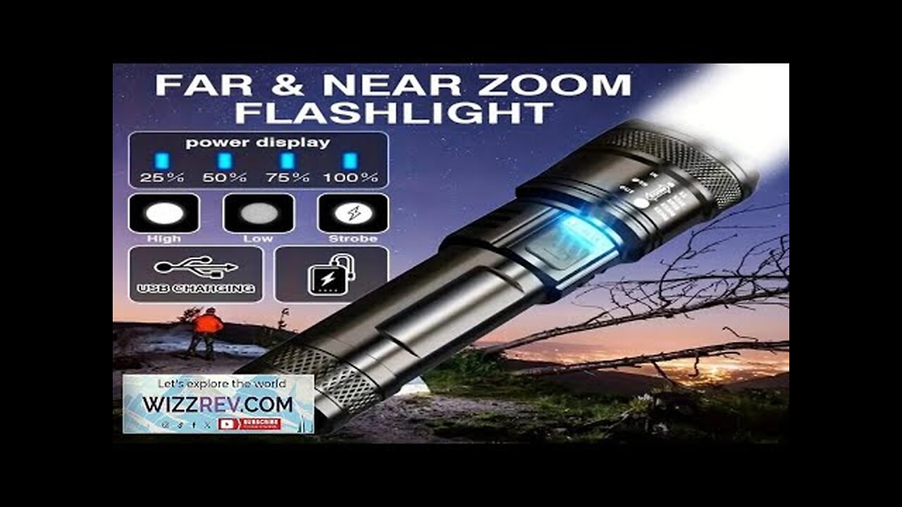 Telescopic Zoom Flashlight High Power Torch Light USB Rechargeable LED Flashlight Portable Review