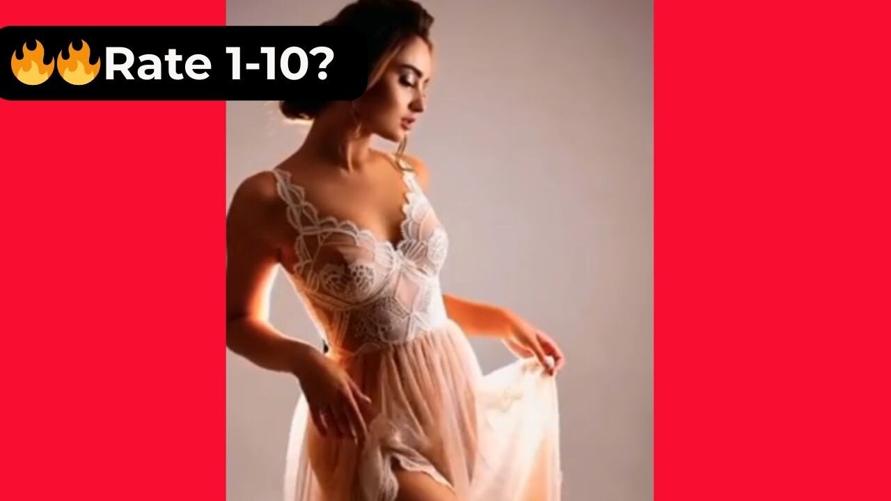 🔥 Rate Her Body in This See-Through Lace Evening Dress 1-10? 😍 Supermodel 4K