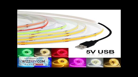 DC 5V USB COB Led Strip Light White/Red/Green/Pink/Ice Blue/Yellow 320 Leds Flexible Review