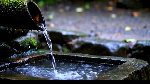 Suara air pancuran dari bambu syahdunya tenangkan hati