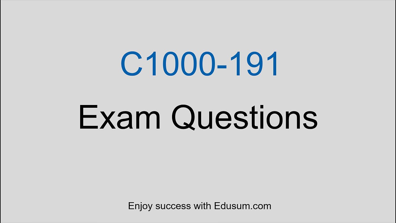 IBM C1000-191 Full Syllabus | Topics, Pattern & Sample Questions
