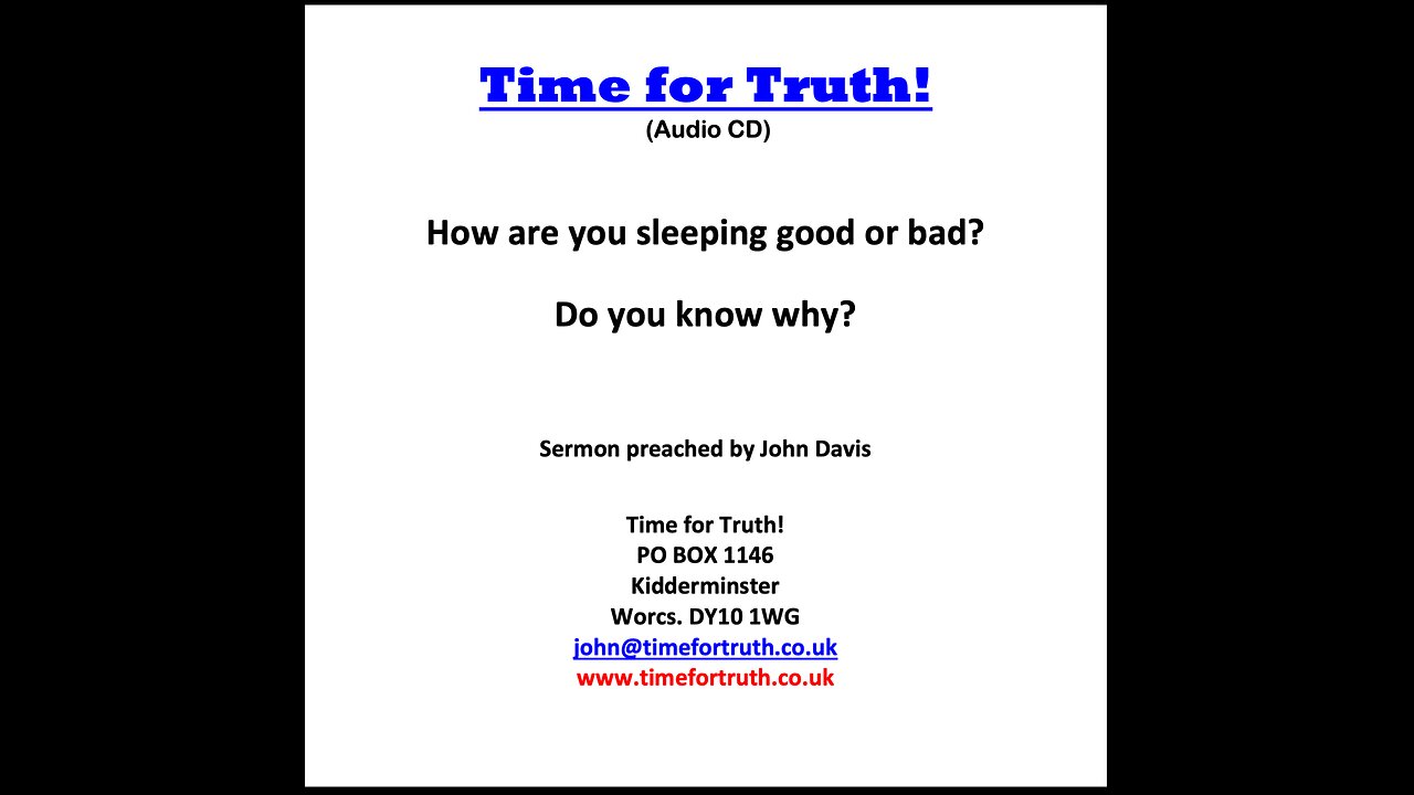 How are you sleeping good or bad? Do you know why? (Time for Truth!)