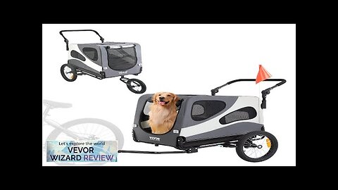 VEVOR Dog Bike Trailer Supports up to 100 lbs 2-in-1 Pet Stroller Review