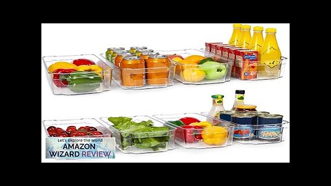 HOOJO Refrigerator Organizer Bins 8pcs Clear Plastic Bins For Fridge Freezer Review