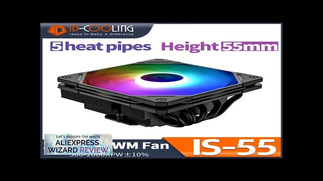 ID-COOLING IS-55 5Heatpipe CPU Cooler Down Pressure Air Cooling Radiator Review